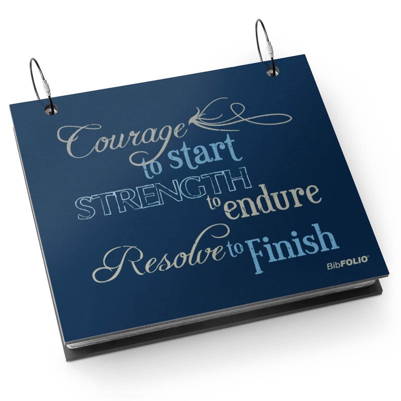 Gone For a Run BibFOLIO Race Bib Album  Bib Holder Courage to Start  Navy