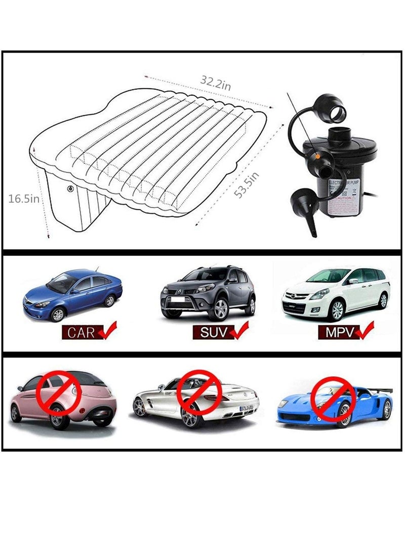 Generic Portable Travel Car Bed Camping Inflatable Mattress With 2 Pillows Removable Backseat Air-Pump For Hiking Trips And Outdoor Activities Beige  - Image 4