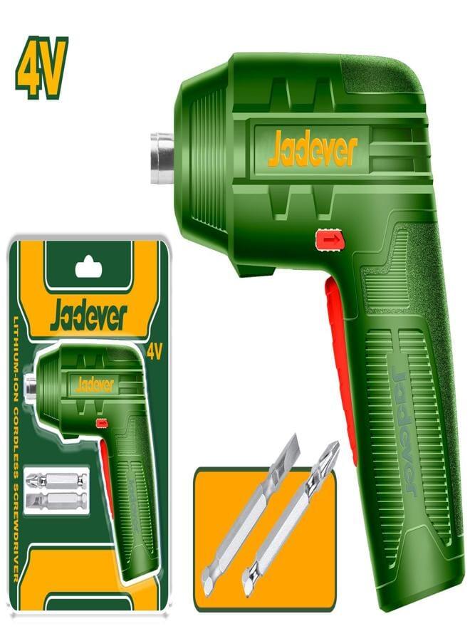 Jadever  Cordless Screwdriver 4V + 2 Pcs  50Mm Bits Jdcv4401 - Image 1