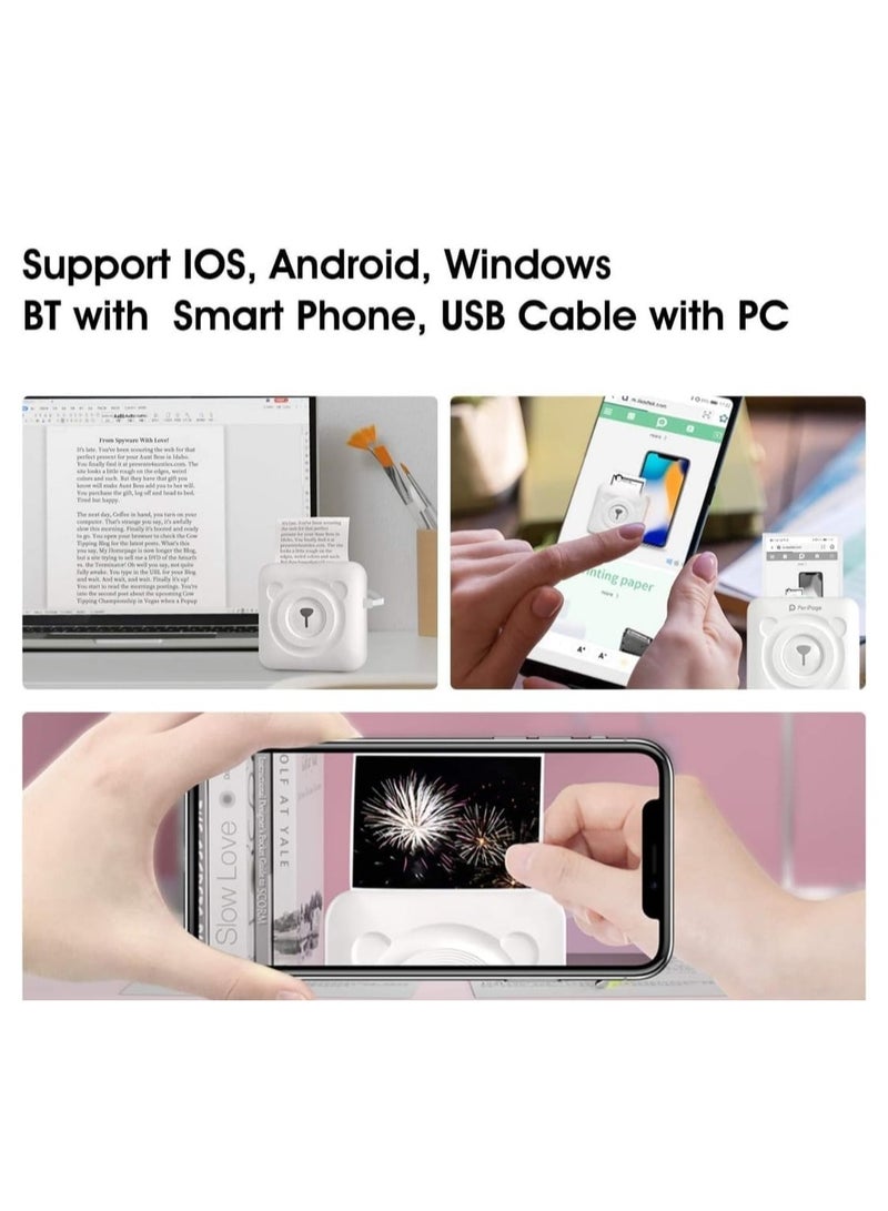 Mini Printer A6, Portable Thermal Printer With 304 DPI Ultra HD Resolution Connect Mobile Phone via APP Bluetooth, Can Print Labels, Stickers, Thermal Paper, Cute Appearance Color Yellow
