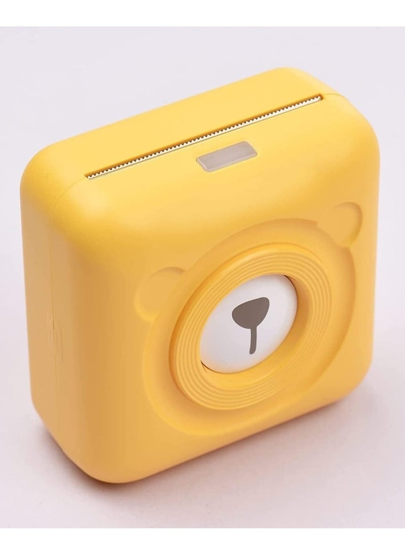 Generic - Mini Printer A6, Portable Thermal Printer With 304 DPI Ultra HD Resolution Connect Mobile Phone via APP Bluetooth, Can Print Labels, Stickers, Thermal Paper, Cute Appearance Color Yellow - Image 1