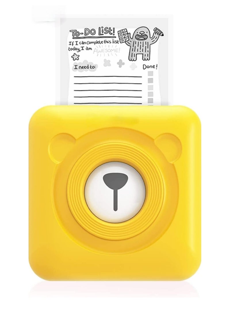 Generic - Mini Printer A6, Portable Thermal Printer With 304 DPI Ultra HD Resolution Connect Mobile Phone via APP Bluetooth, Can Print Labels, Stickers, Thermal Paper, Cute Appearance Color Yellow - Image 1