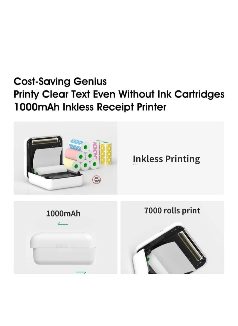 Generic - Mini Printer A6, Portable Thermal Printer With 304 DPI Ultra HD Resolution Connect Mobile Phone via APP Bluetooth, Can Print Labels, Stickers, Thermal Paper, Cute Appearance Color Yellow - Image 1