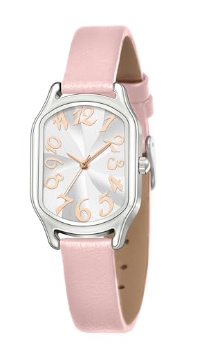 Asan Ge Womens Leather Strap Watch Dainty Waterproof Square Watch Vintage Watches for Small Wrists with Seconds and Numbers Dial Easy to Read for Everyday Style and Gift - Image 1