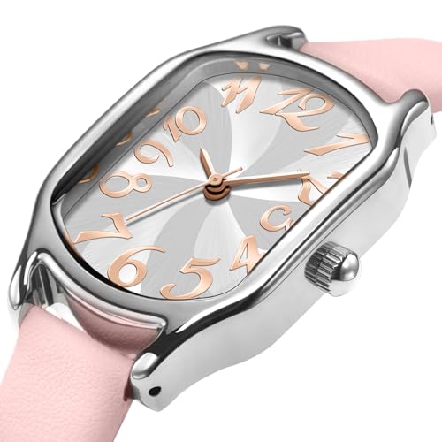 Asan Ge Womens Leather Strap Watch Dainty Waterproof Square Watch Vintage Watches for Small Wrists with Seconds and Numbers Dial Easy to Read for Everyday Style and Gift - Image 3