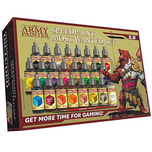 The Army Painter طلاء الجيش، مجموعة الطلاء الأكثر طلبًا 2.0، 24 × 18 مل طلاء سريع بما في ذلك 2 معدني، 1 وسط و 1 فرشاة مجانية لطلاء النماذج والمجسمات - Image 1