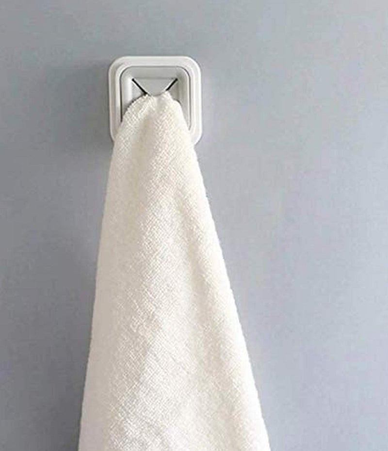 Home-Cloud Home Cloud Towel Holder Grabber Wall Mount with Self Adhesive/Towel Hook/Towel Holder for Bathroom Kitchen Home Cabinet Knob (Small Grey) (Set of 1) - Image 1