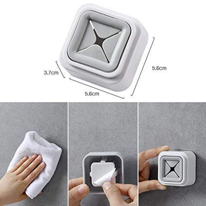 Home-Cloud Home Cloud Towel Holder Grabber Wall Mount with Self Adhesive/Towel Hook/Towel Holder for Bathroom Kitchen Home Cabinet Knob (Small Grey) (Set of 1) - Image 5