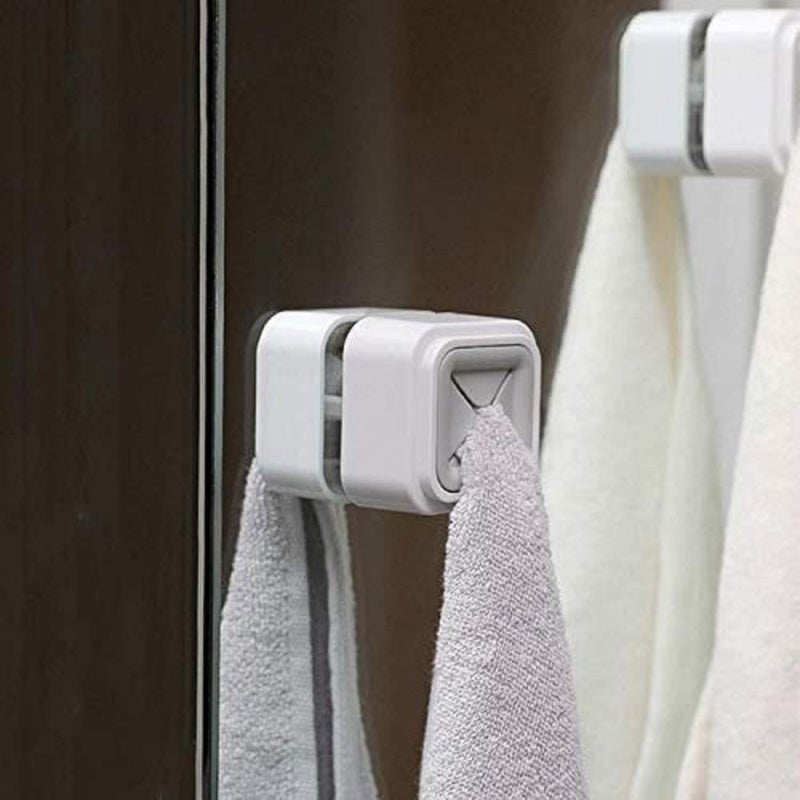 Home-Cloud Home Cloud Towel Holder Grabber Wall Mount with Self Adhesive/Towel Hook/Towel Holder for Bathroom Kitchen Home Cabinet Knob (Small Grey) (Set of 1) - Image 2