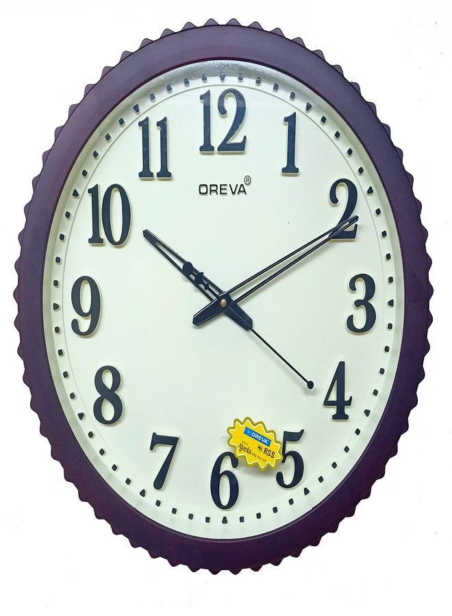 OREVA Plastic Designer Sweep Wall Clock (36 x 36 x 4.25 cm, Red, AQ-6347 SS) - Image 1