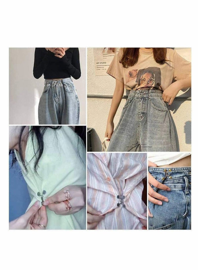 Excefore Adjustable Nail-Free Waist Buckle, Waist Buckle Extender Set Jeans Extender Waist Extender Button for Pants Jeans, The Best Tool to Tighten Pants and Skirts 3 Set  - Image 3