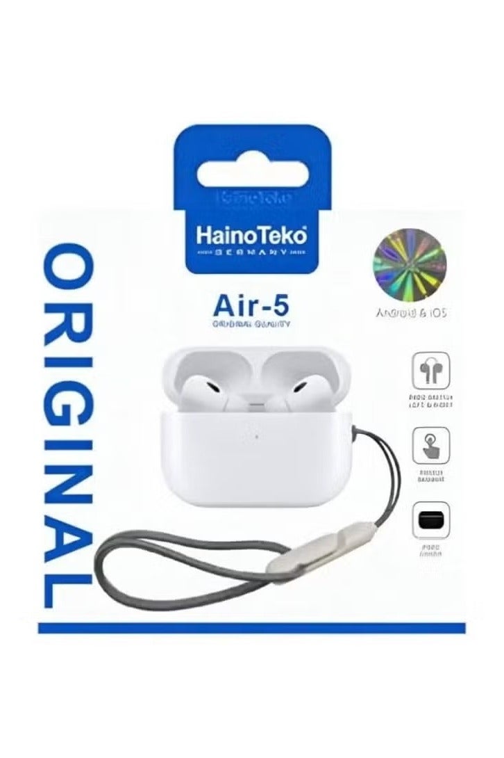 Haino Teko Air 5 Wireless Bluetooth Earphones for Android – True Wireless Stereo (TWS) In-Ear Earbuds with Touch Control, Fast Pairing, Long Battery Life & Noise Reduction – Lightweight Charging Case – Compatible with Android Phones, Tablets & Bluetooth Devices - Image 1
