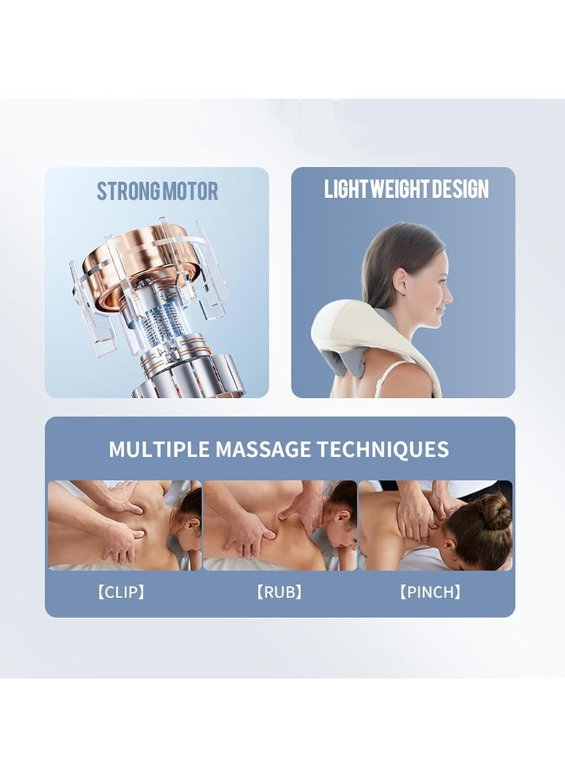M MIAOYAN - Electric Shawl U Shape Pillow Massager - Neck and Shoulder Thermal Massager, Shiatsu Back Shoulder and Neck Thermal Massager, Deep 5D Kneading Shiatsu Neck and Back Massager - Image 1