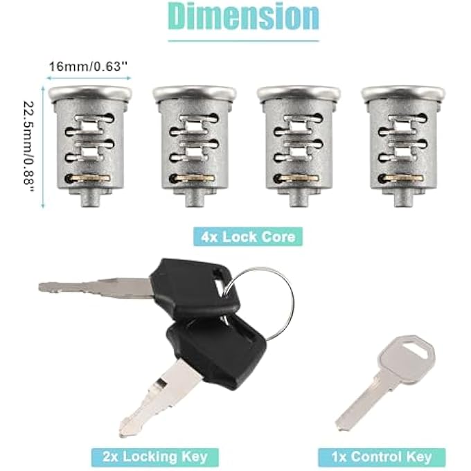 rayihni 1 Set Lock Cylinders with Keys for Yakima Car Rack System Components Lockable Accessories - Image 3