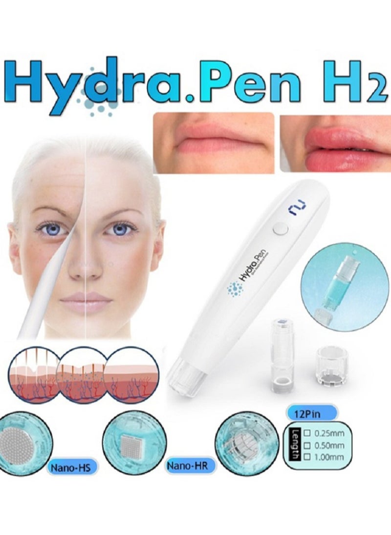 hydra Derma Pen H2 Microneedling Pen Automatic Serum Applicator Derma Pen Amazing Skin Care Tool for Home Personal Use with 5pcs Cartridges - Image 4
