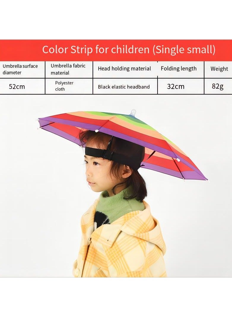 Generic Umbrella Hat Fishing Folding Adjustable Sun Rain Cap, Free Cap for Adults Children, Anti-UV Waterproof Headwear Gardening Golf Sunshade Outdoor