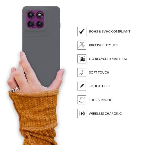 SPRIG Compatible with Moto Edge 60 Pro Premium SilkTone Back Cover Drop Tested Shock Proof Mobile Case for Men, Women, Boys and Girls with Camera Protection (Dark Grey) - Image 4
