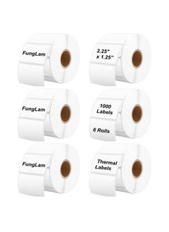 FungLam 6 Rolls Direct Thermal Labels 21 4 X 11 4 Selfadhesive Address Shipping Barcode Thermal Stickers Perforated Mailing Labels Sku Labels 1000 Labels Roll  - Image 1