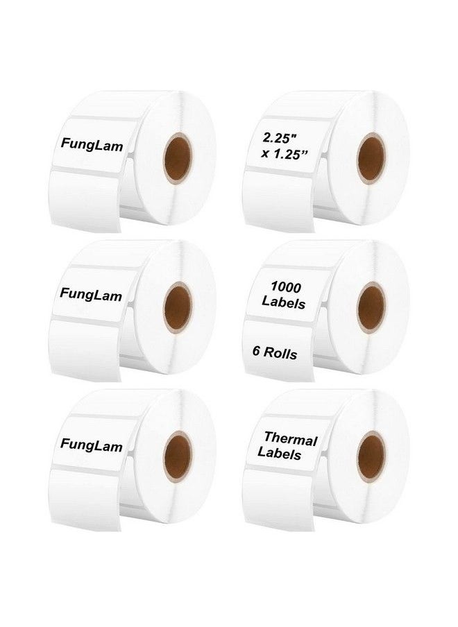 FungLam - 6 Rolls Direct Thermal Labels 21 4 X 11 4 Selfadhesive Address Shipping Barcode Thermal Stickers Perforated Mailing Labels Sku Labels 1000 Labels Roll - Image 1