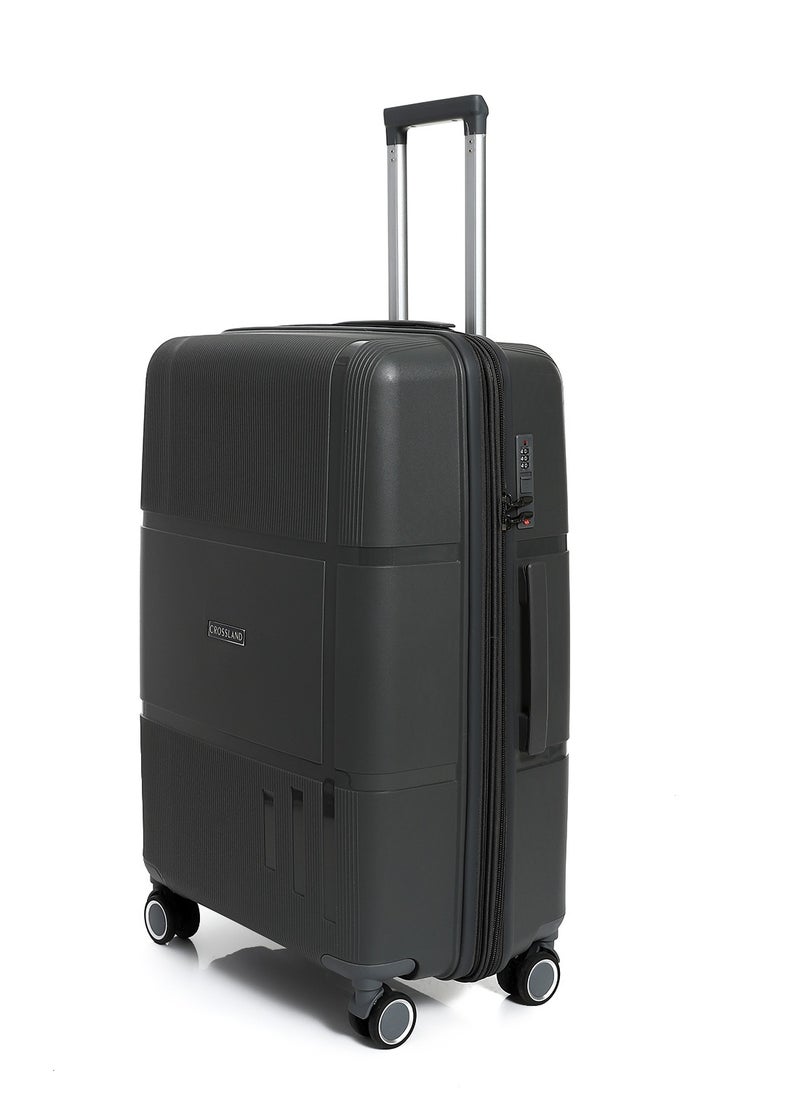 Crossland - CROSSLAND Black Trolley Luggage,TSA Lock , Expandable Double Zipper - Image 1