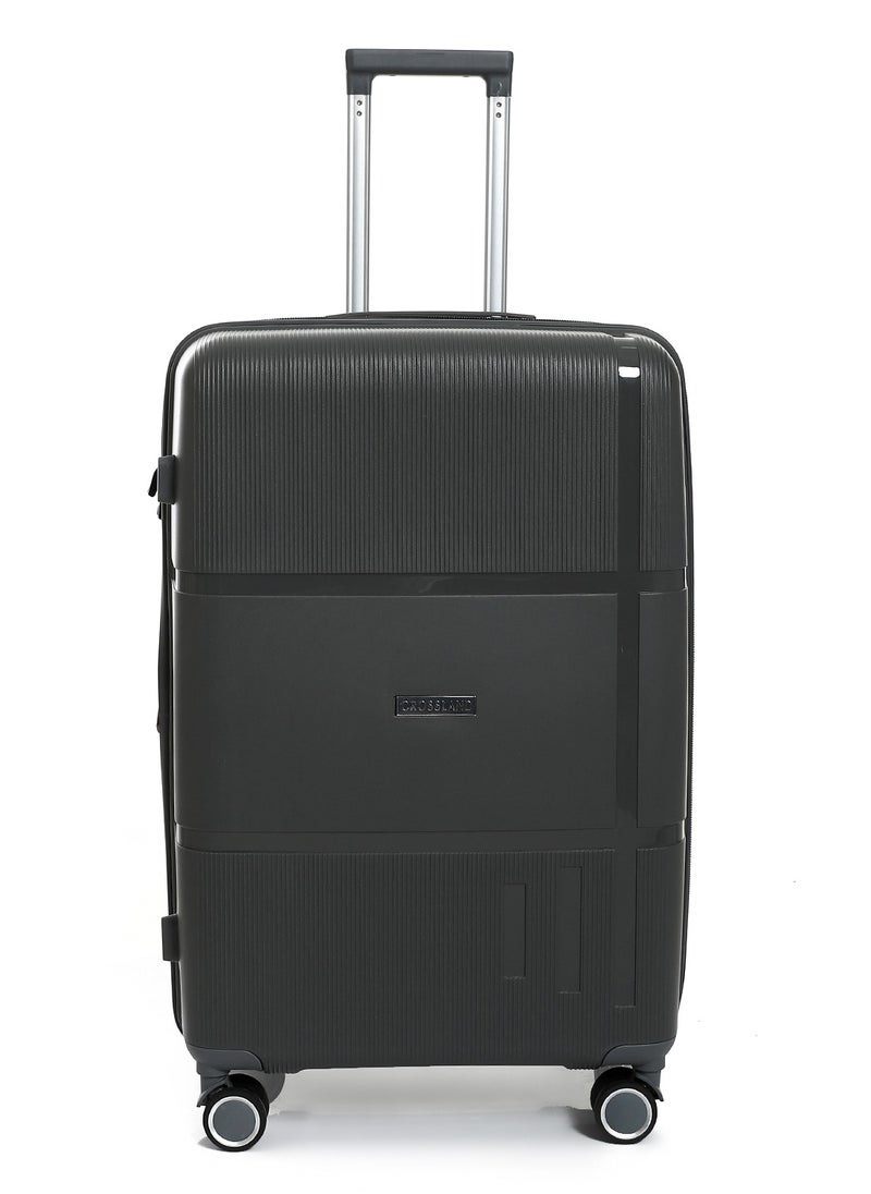Crossland - CROSSLAND Black Trolley Luggage,TSA Lock , Expandable Double Zipper - Image 1
