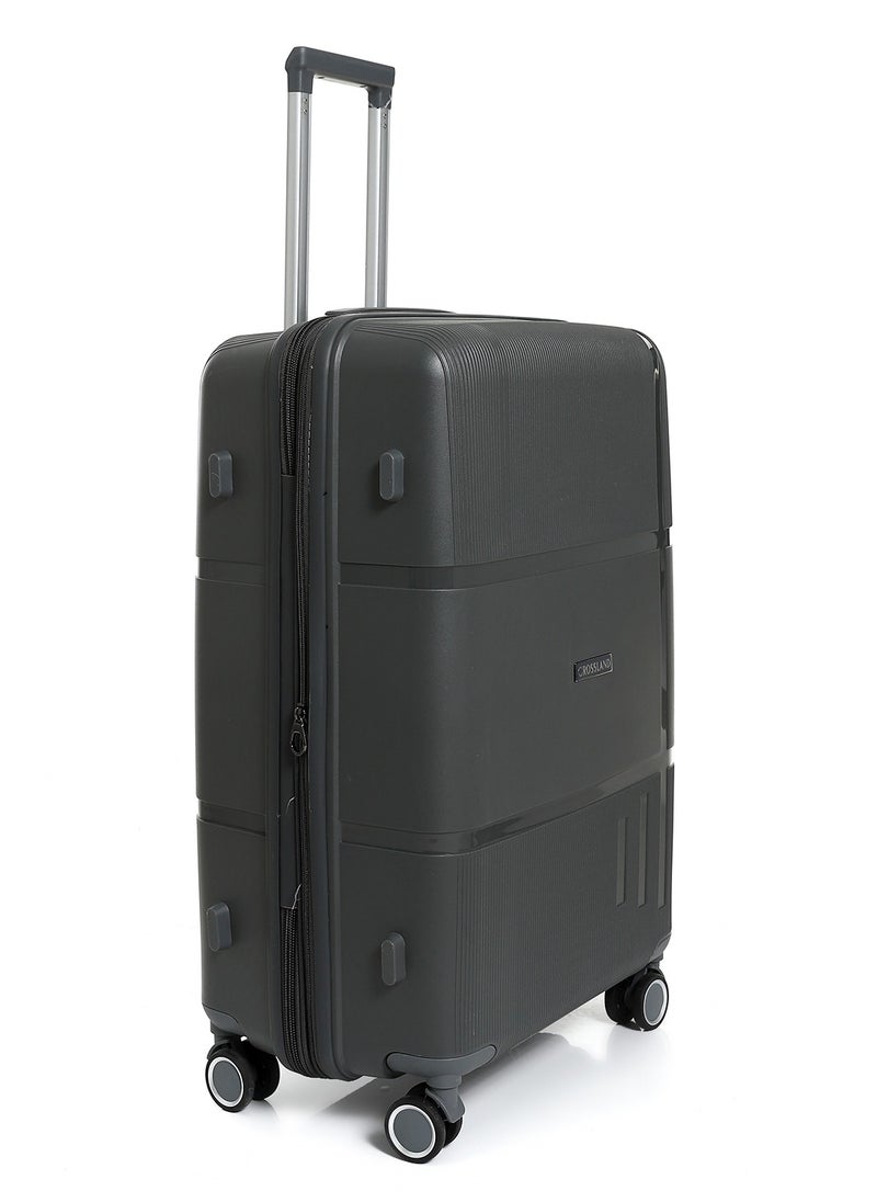 Crossland - CROSSLAND Black Trolley Luggage,TSA Lock , Expandable Double Zipper - Image 1