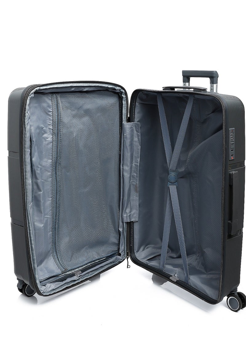 Crossland - CROSSLAND Black Trolley Luggage,TSA Lock , Expandable Double Zipper - Image 1