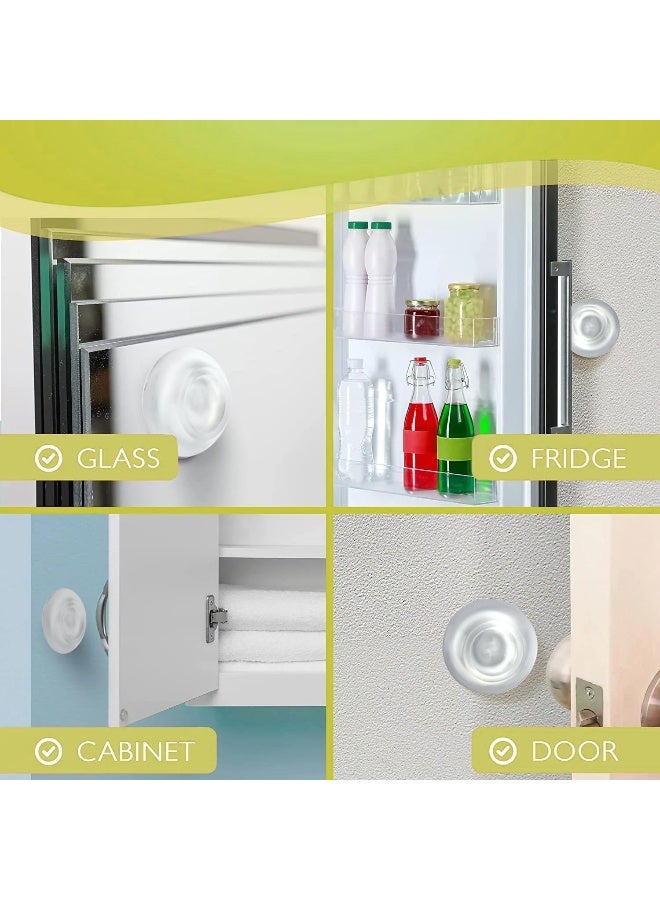 GOGO Clear Plastic Door Stopper Wall Protectors (7 Pack) - Adhesive, Reusable, And Quiet Bumper Shield For Your Home - Image 1