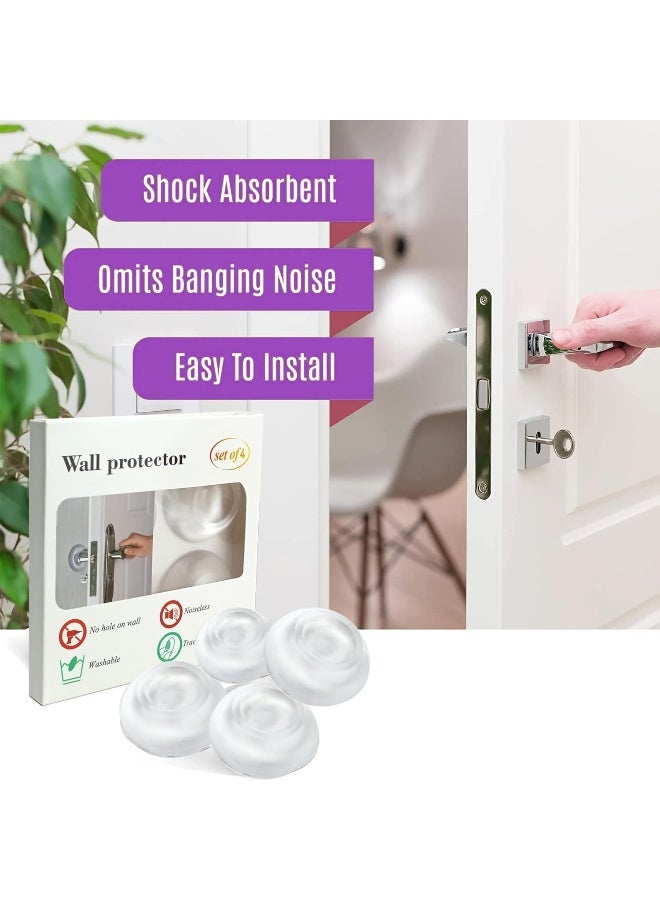 GOGO Clear Plastic Door Stopper Wall Protectors (7 Pack) - Adhesive, Reusable, And Quiet Bumper Shield For Your Home - Image 2