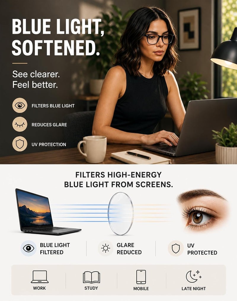 Blue Light Blocking Glasses for Women Men Square Frame Nerd Eyeglasses Anti Blue Ray Computer Screen Glasses - Image 4