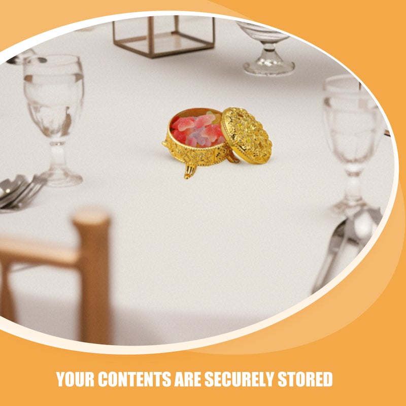10 pcs Vintage Candy Box Round Candy Box Wedding Decorative Candy Container with Lid Elegant Party Favor Boxes for Sweets Wedding Candy Display - Image 3