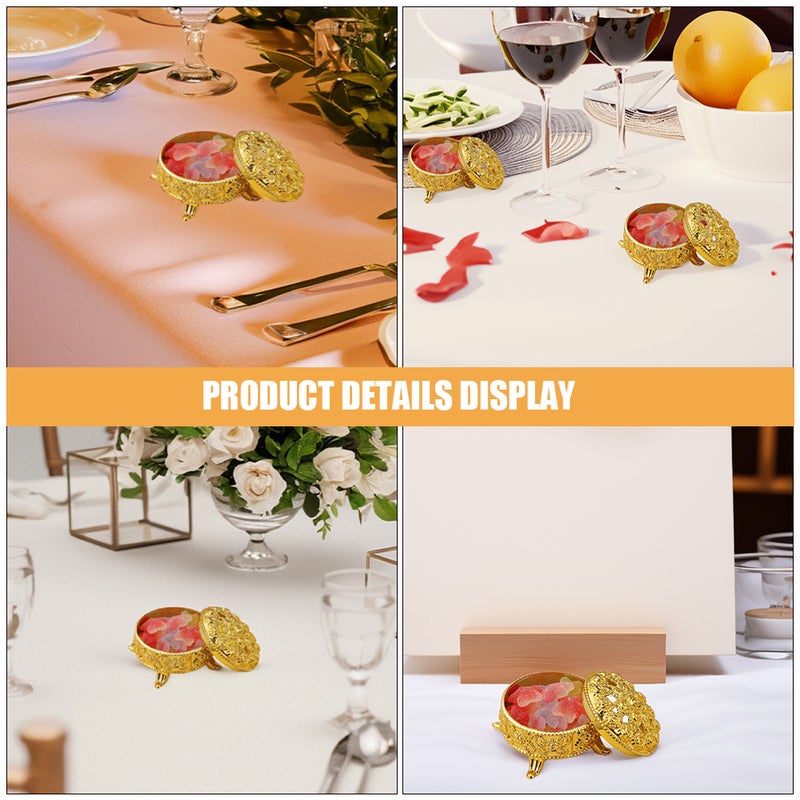 10 pcs Vintage Candy Box Round Candy Box Wedding Decorative Candy Container with Lid Elegant Party Favor Boxes for Sweets Wedding Candy Display - Image 5
