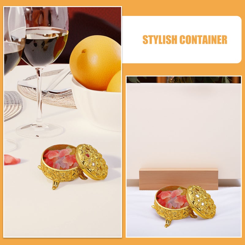10 pcs Vintage Candy Box Round Candy Box Wedding Decorative Candy Container with Lid Elegant Party Favor Boxes for Sweets Wedding Candy Display - Image 4