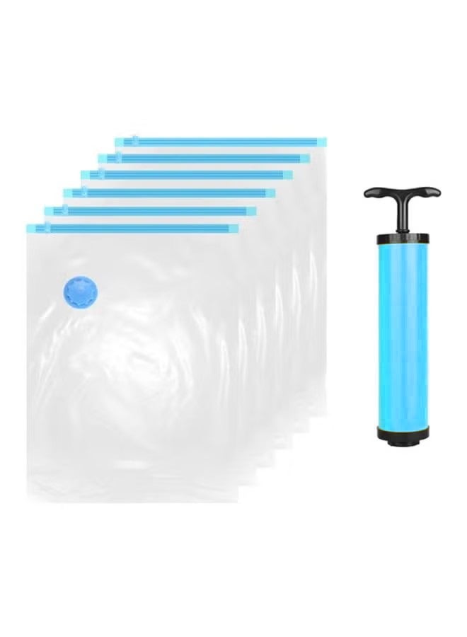 بيوينتي 7 قطع من كيس تخزين التفريغ مع مضخة شفط نظيفة/زرقاء/صفراء 70x100 سم - Image 1
