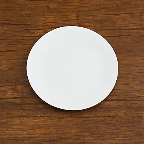 RAINCART Diva Cosmo Full Dinner Plate Set (White, 11 inch) - Set of 6 pcs