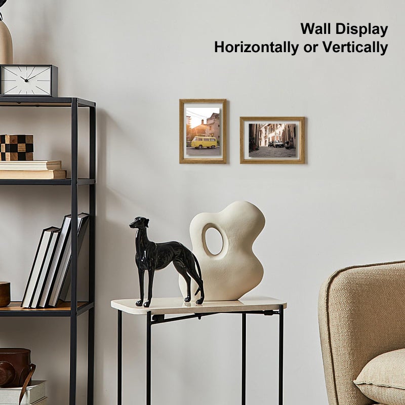 Egofine 4x6 إطارات العائمة مجموعة من إطار صورة مزدوج زجاجي مصنوع من الخشب الصلب معرض أي صورة بحجم تصل إلى 4x6 جدار جدار أو طاولة مكبّنة - Image 4