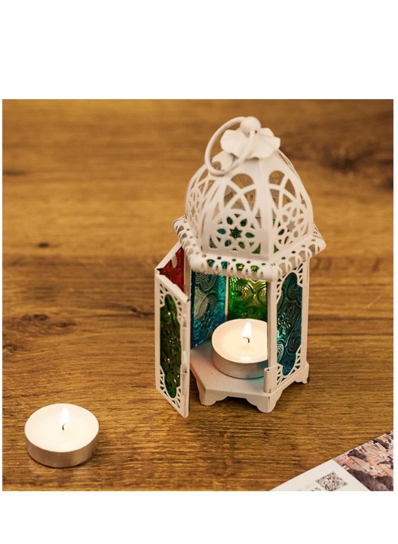 Y&D Decorative Ramadan Glass Candlestick Metal Wind Lamp - Image 2