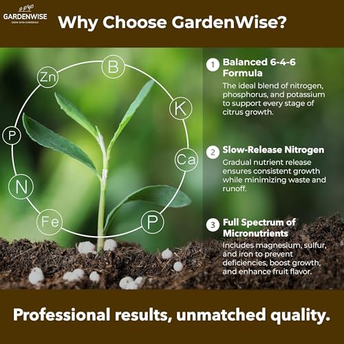 GARDENWISE Professional Citrus Fertilizer + Vital Micronutrients; Perfect Balanced NPK for All Citrus; for Indoor and Outdoor Plants; Orange, Lime, Avocado and Lemon Tree Fertilizer (2 QUARTS) - Image 3