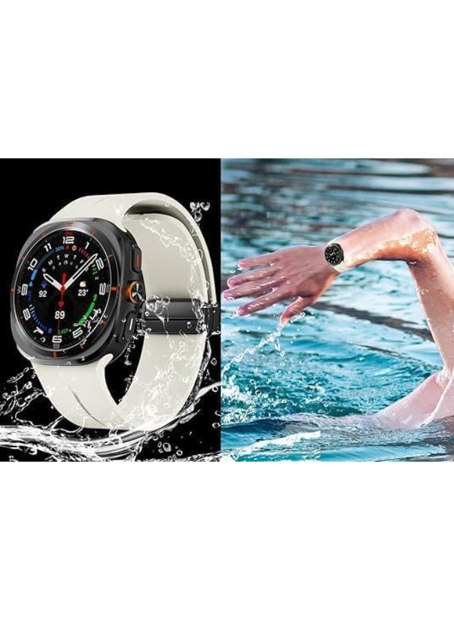 Compatible with Samsung Galaxy Watch Ultra Bands 47mm,Magnetic Silicone Band Compatible with Galaxy Watch 7 Ultra Band 2024 Replacement Strap Men Women - Image 2