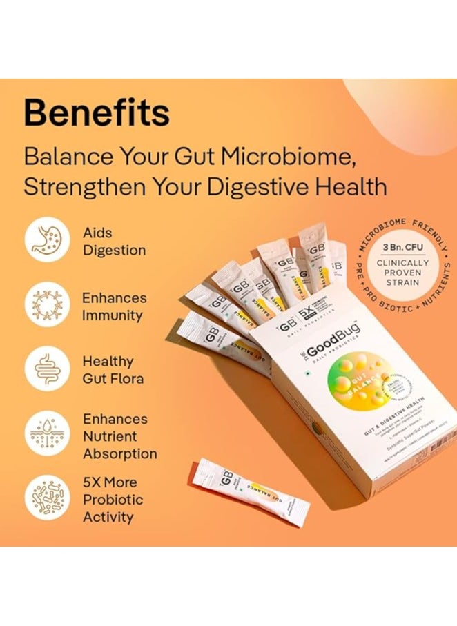 The Good Bug Gut Balance Super Stick Immunity Probiotics + Inulin + Vitamin C- For Men And Women, 30 Days Pack  - Image 3