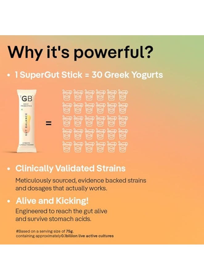 The Good Bug Gut Balance Super Stick Immunity Probiotics + Inulin + Vitamin C- For Men And Women, 30 Days Pack  - Image 5