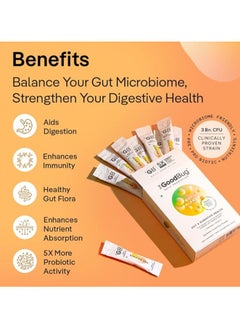 The Good Bug Gut Balance Super Stick Immunity Probiotics + Inulin + Vitamin C- For Men And Women, 30 Days Pack  - Image 3