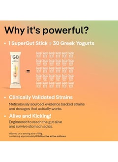 The Good Bug Gut Balance Super Stick Immunity Probiotics + Inulin + Vitamin C- For Men And Women, 30 Days Pack  - Image 5