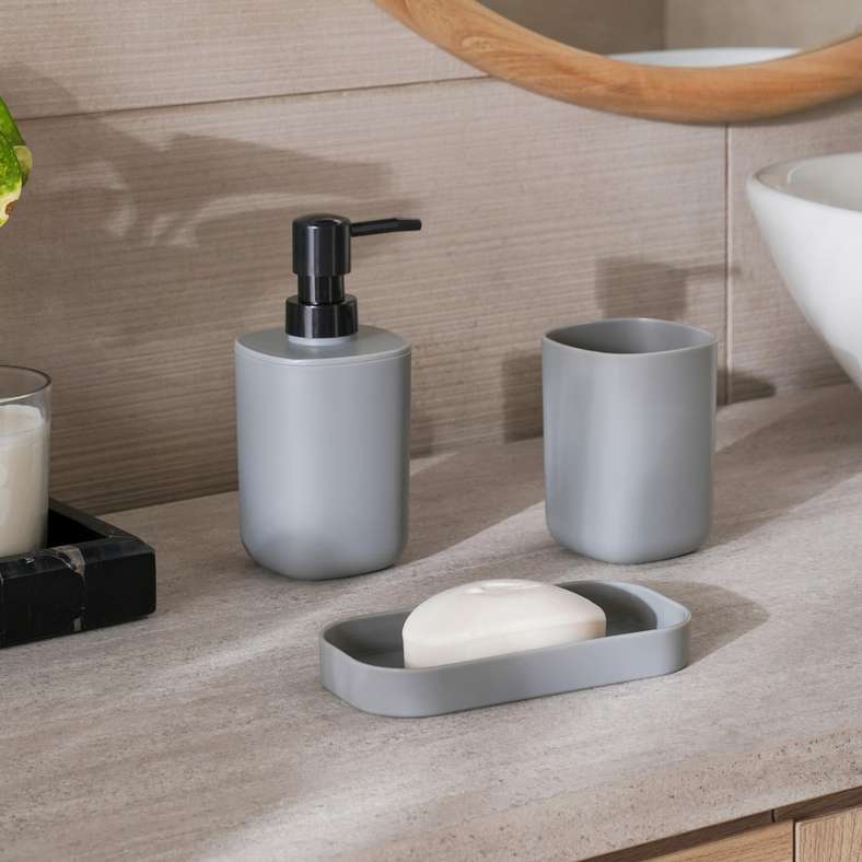 Pan Home Adele Bath Accessories Set for Home - Grey