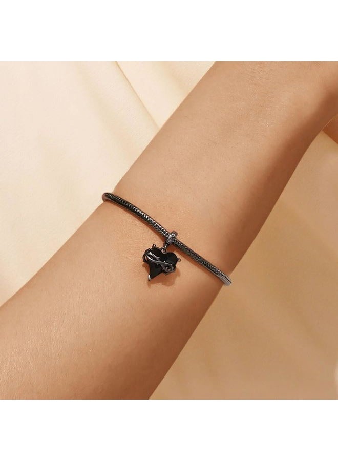 GNOCE Halloween Heart Thorn Pendant Charm Sterling Silver Dangle Halloween Charm Fit Bracelet/Necklace for Women Wife/Jewelry Gift - Image 5