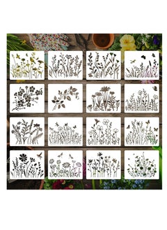 Excefore Mandala Painting Stencils, 16pcs Drawing Stencils Set Mixed Floral Painting Wall Stencils Plastic Reusable Hollow Painting Templates for DIY Craft, Murals, Furniture Decorating, 5 x 6 Inch  - Image 1