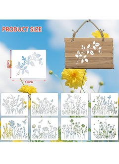Excefore Mandala Painting Stencils, 16pcs Drawing Stencils Set Mixed Floral Painting Wall Stencils Plastic Reusable Hollow Painting Templates for DIY Craft, Murals, Furniture Decorating, 5 x 6 Inch  - Image 2