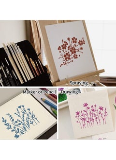 Excefore Mandala Painting Stencils, 16pcs Drawing Stencils Set Mixed Floral Painting Wall Stencils Plastic Reusable Hollow Painting Templates for DIY Craft, Murals, Furniture Decorating, 5 x 6 Inch  - Image 3