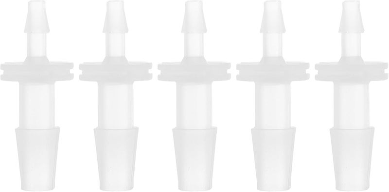HEROFFIX 5 قطع تركيبات خرطوم بلاستيكية للحوض، موصلات خرطوم بقطر داخلي 1/8 إلى 1/4 بوصة، بلاستيك شفاف - Image 1