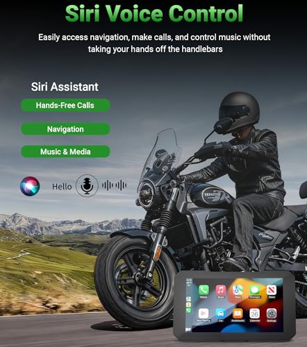 Aoocci C3 Plus Motorcycle Carplay, 5-inch HD Touchscreen, GPS Navigation System with Apple CarPlay & Android Auto, IP67 Waterproof, Support Siri(for CarPlay only), Real-Time TPMS - Image 3